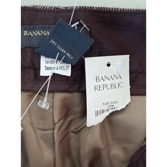 NEW Banana Republic 6 Herringbone Martin Fit Shorts 100% Wool Brown - Picture 4 of 8